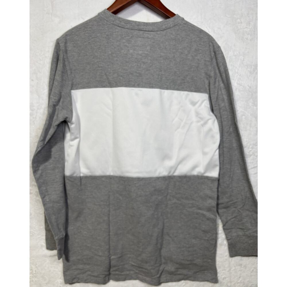 ON THE BYAS Men's Heather Grey & White 00 Long Sleeve Jersey T Shirt | Medium - Picture 5 of 14